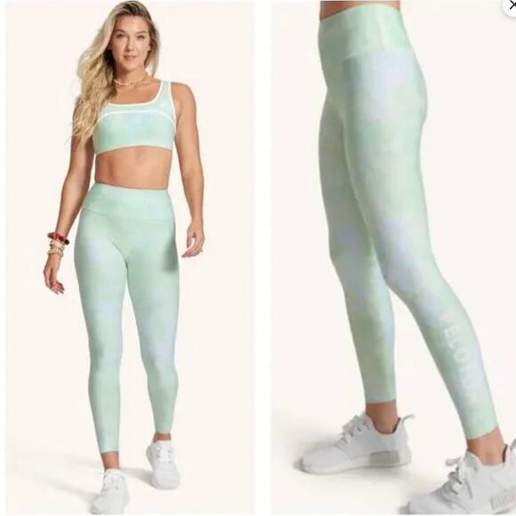 Peloton Here Now Glaz Swirl High Waist Leggings M Green - Picture 1 of 10